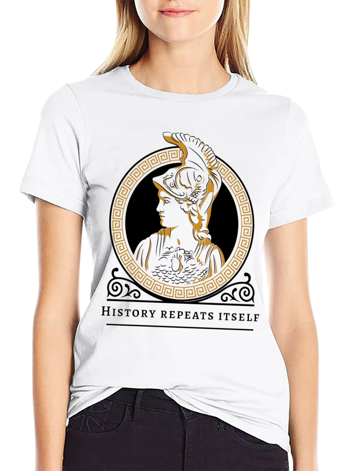 History Repeats T-Shirt - Greek Goddess Athena Design