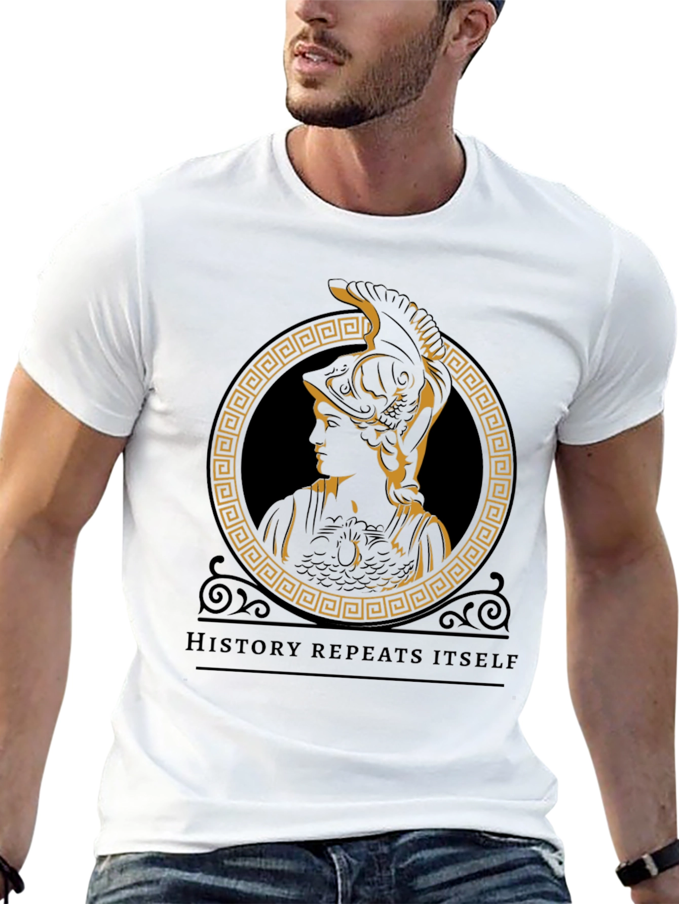 History Repeats T-Shirt - Greek Goddess Athena Design