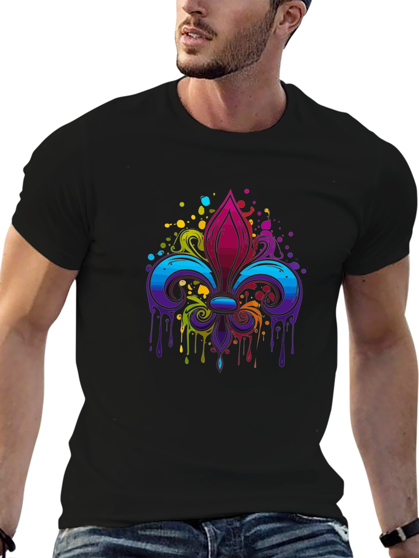 Colorful Fleur-de-lis Graphic Tee