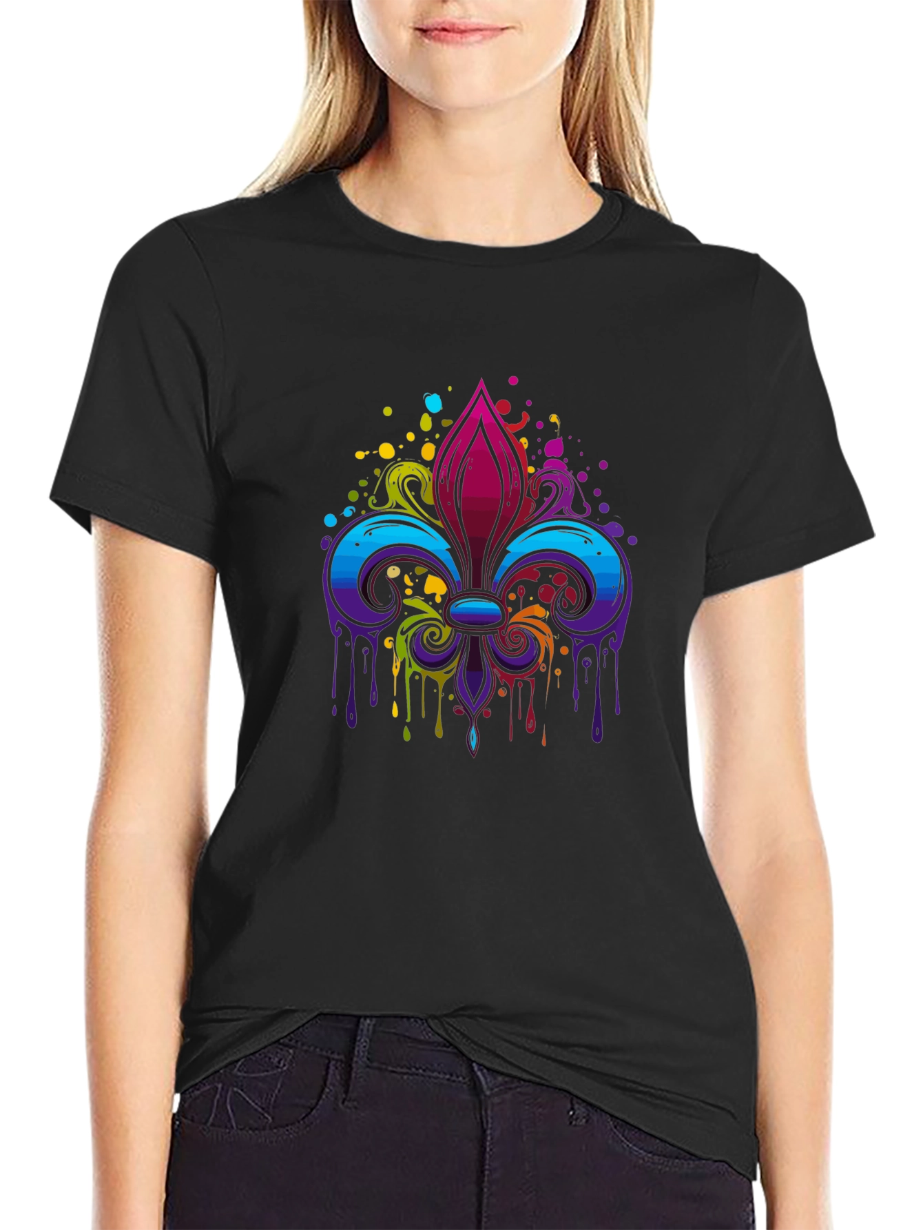 Colorful Fleur-de-lis Graphic Tee