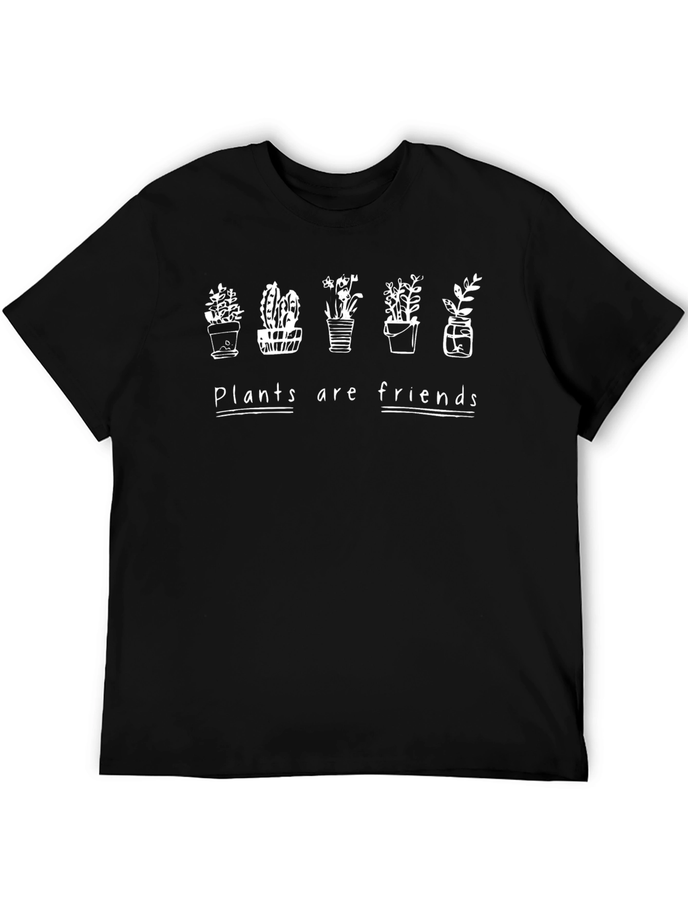 Plants Are Friends Graphic T-Shirt - Black