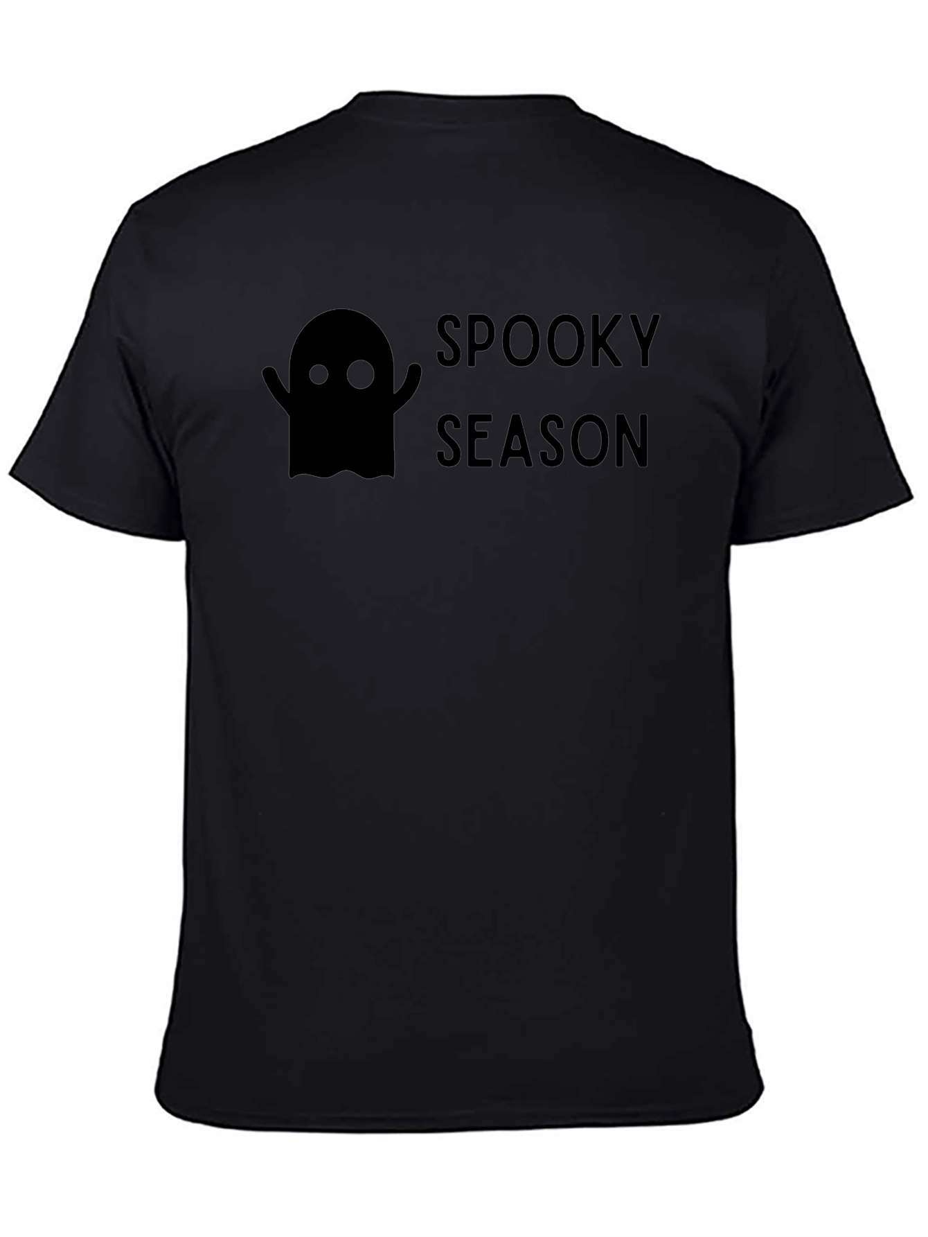 Spooky Season Black T-Shirt - Halloween Ghost Design