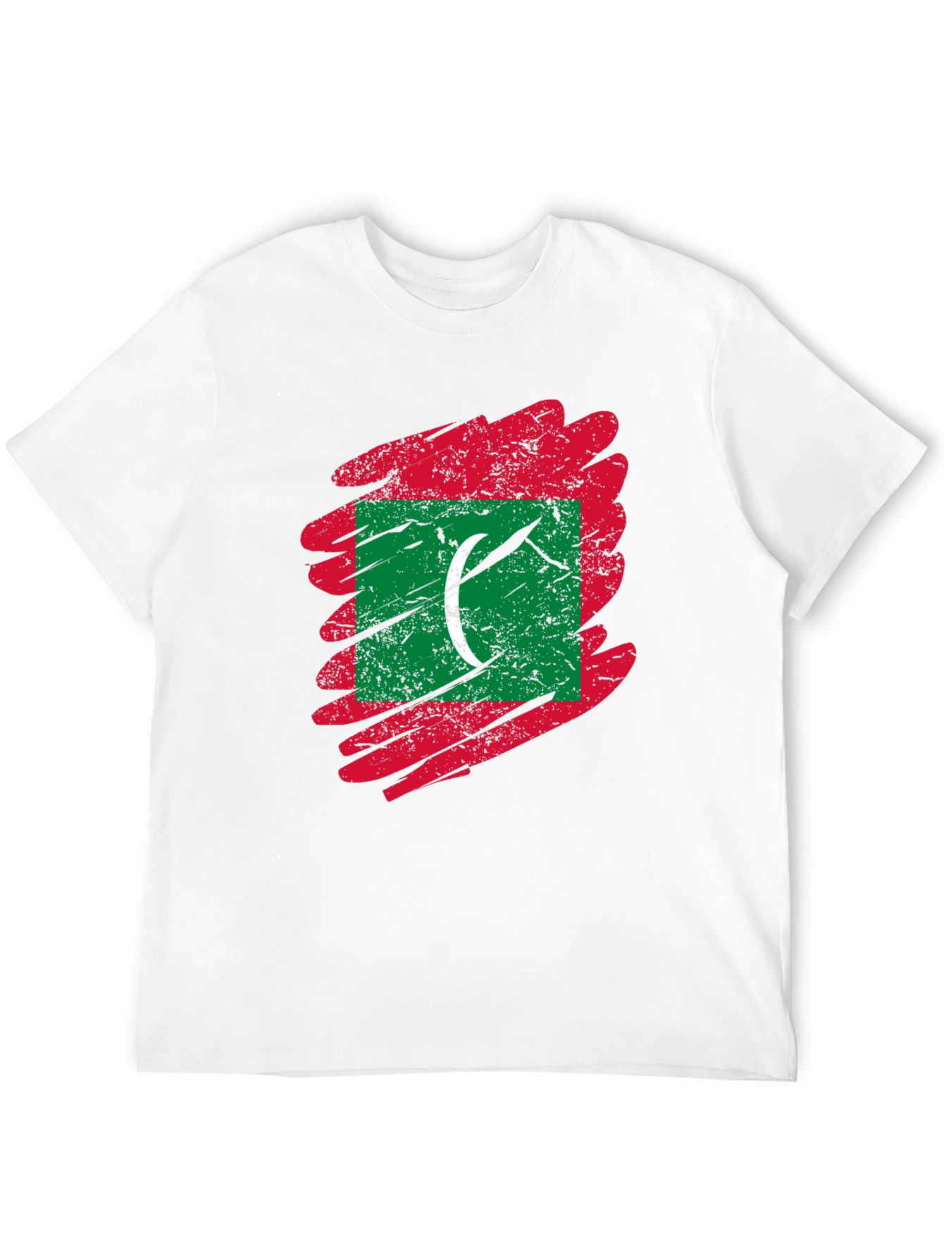 Maldives Flag T-Shirt - Distressed Design