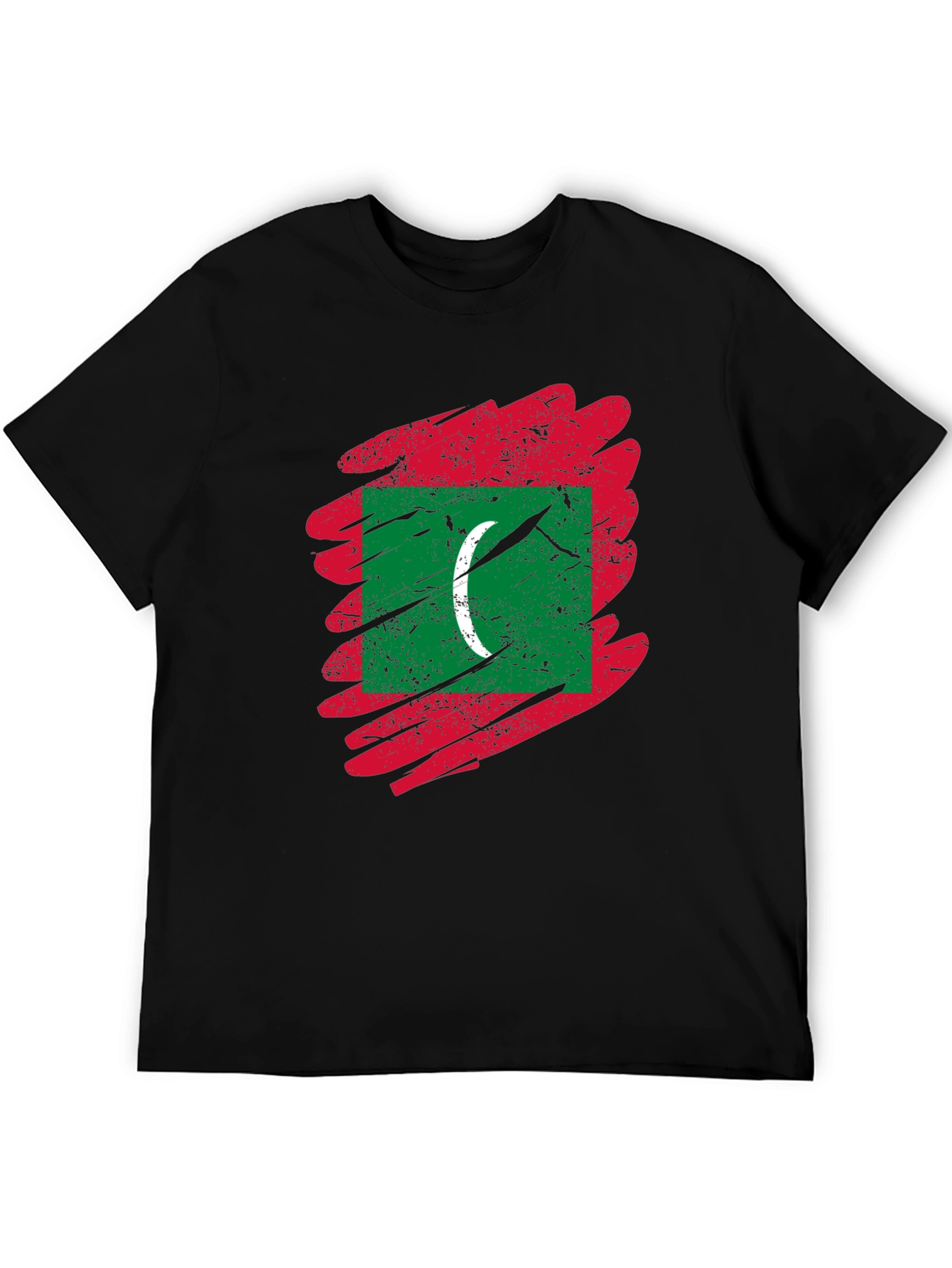 Maldives Flag T-Shirt - Distressed Design