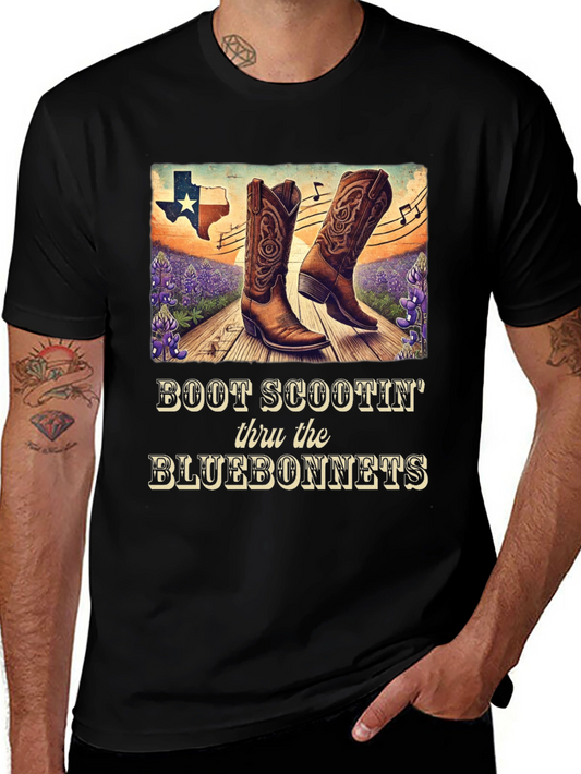 Boot Scootin Thru Bluebonnets Graphic Tee