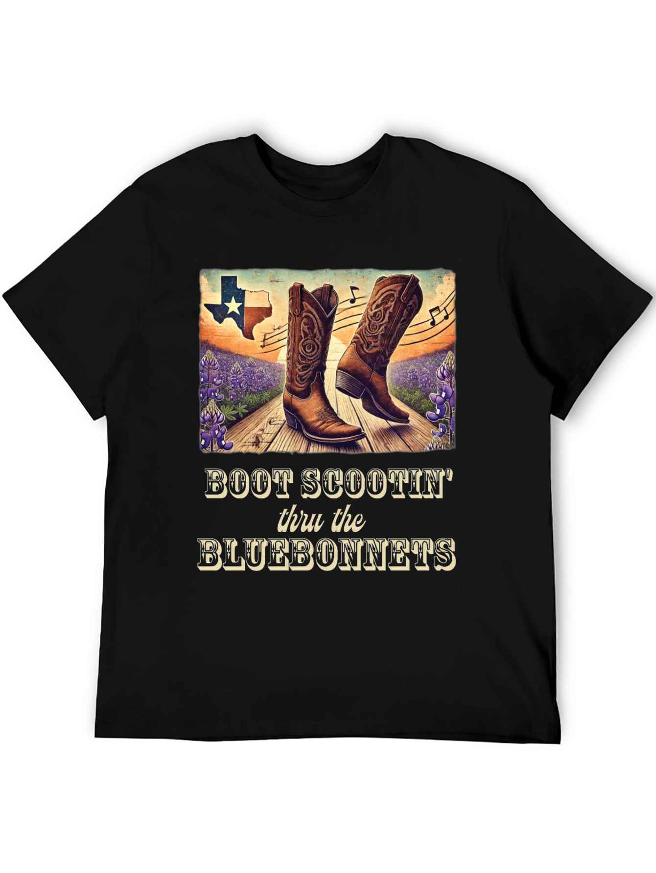 Boot Scootin Thru Bluebonnets Graphic Tee