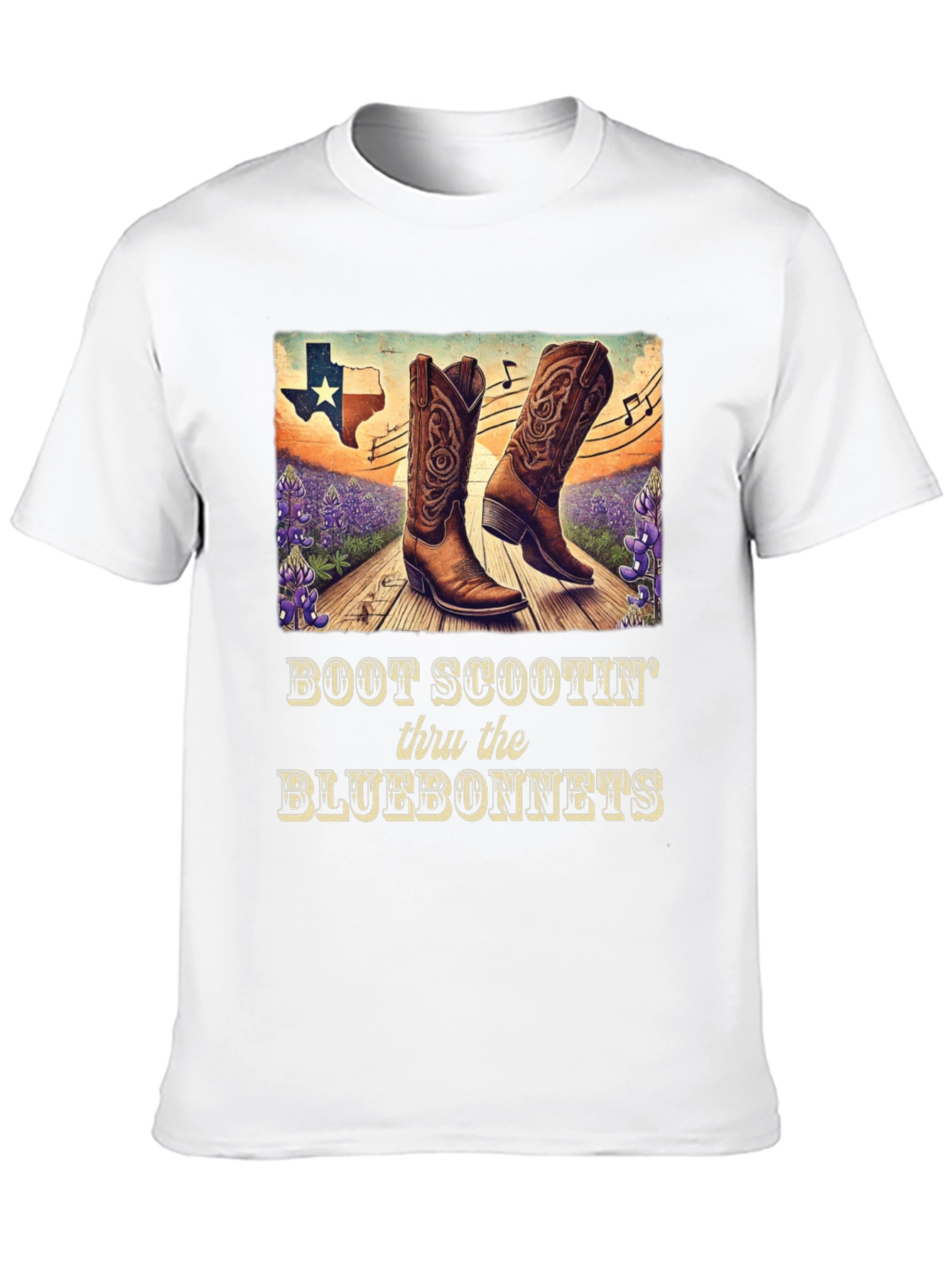 Boot Scootin Thru Bluebonnets Graphic Tee