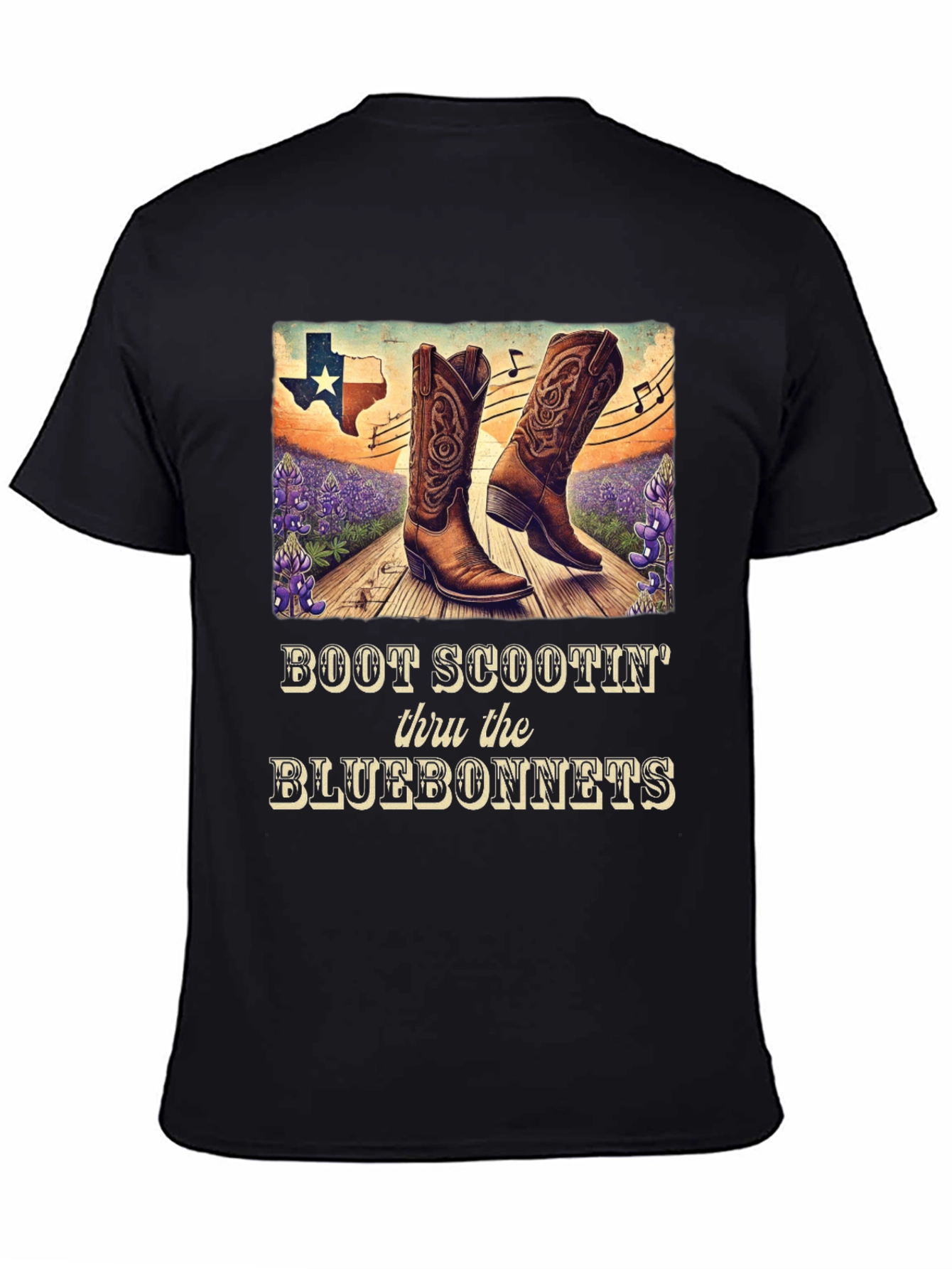 Boot Scootin Thru Bluebonnets Graphic Tee