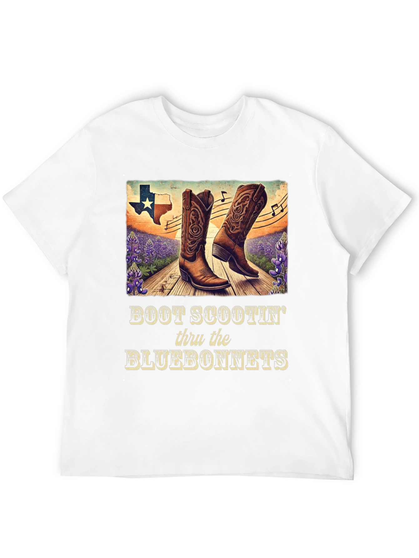 Boot Scootin Thru Bluebonnets Graphic Tee