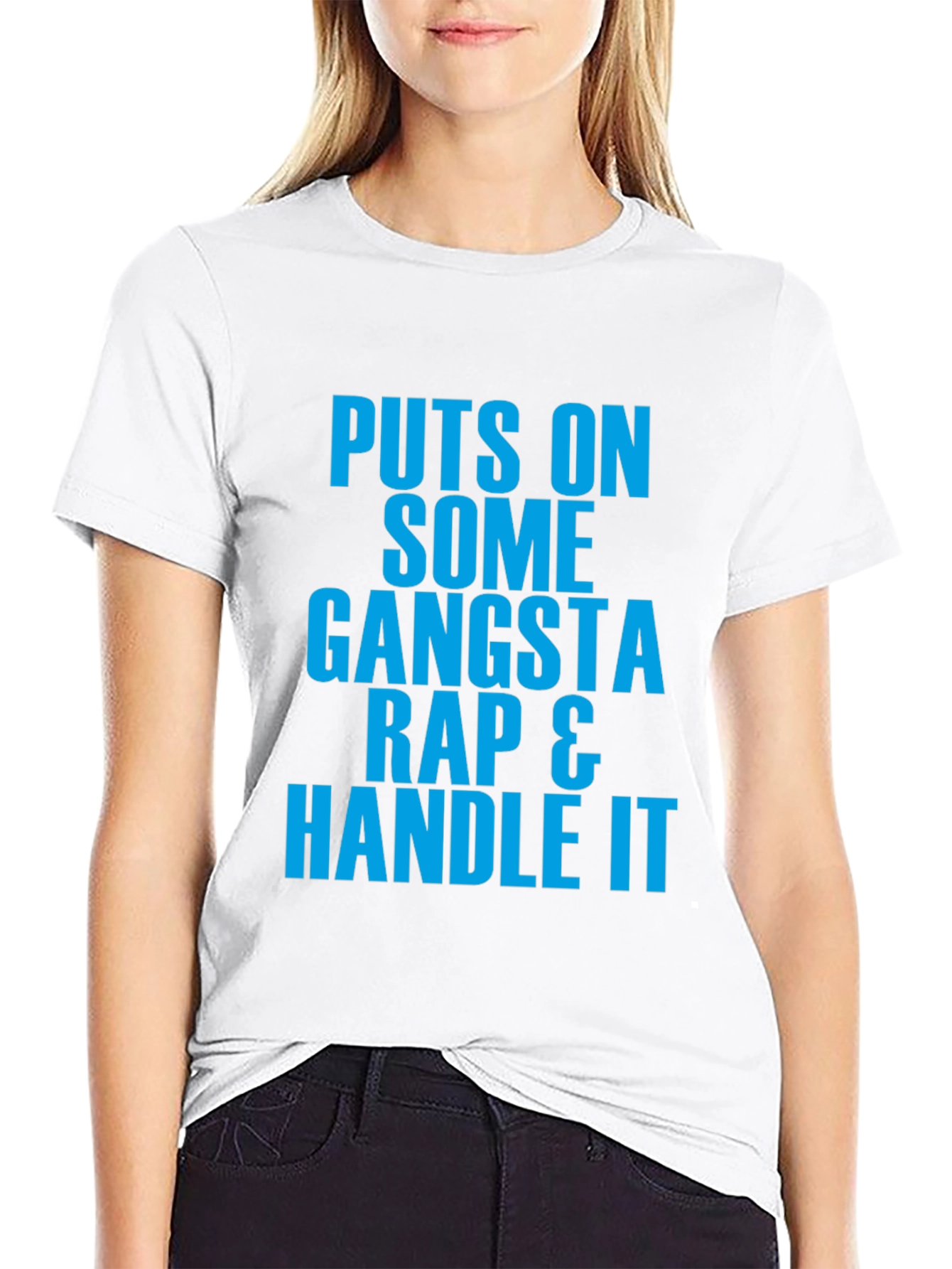 Gangsta Rap Graphic Tee - Handle It Black T-Shirt
