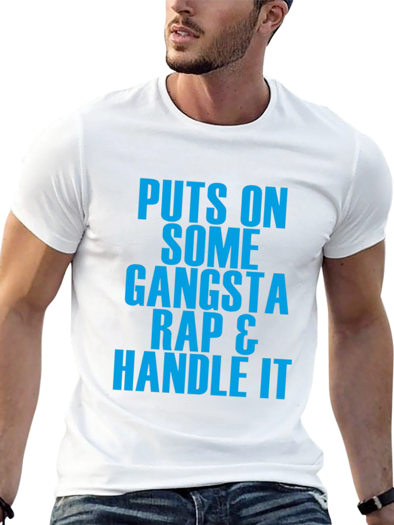 Gangsta Rap Graphic Tee - Handle It Black T-Shirt
