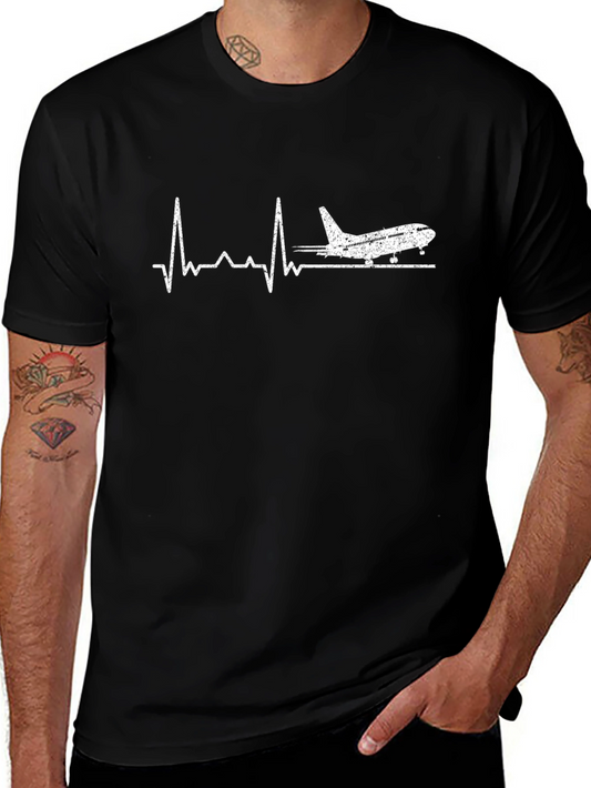 Airplane Heartbeat T-Shirt - Pilot Aviation Tee