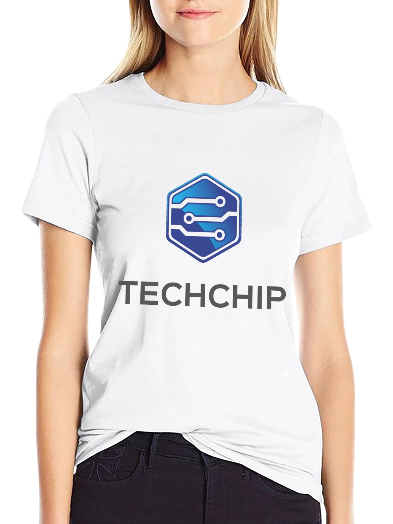 TechChip Black T-Shirt: Modern Circuit Design