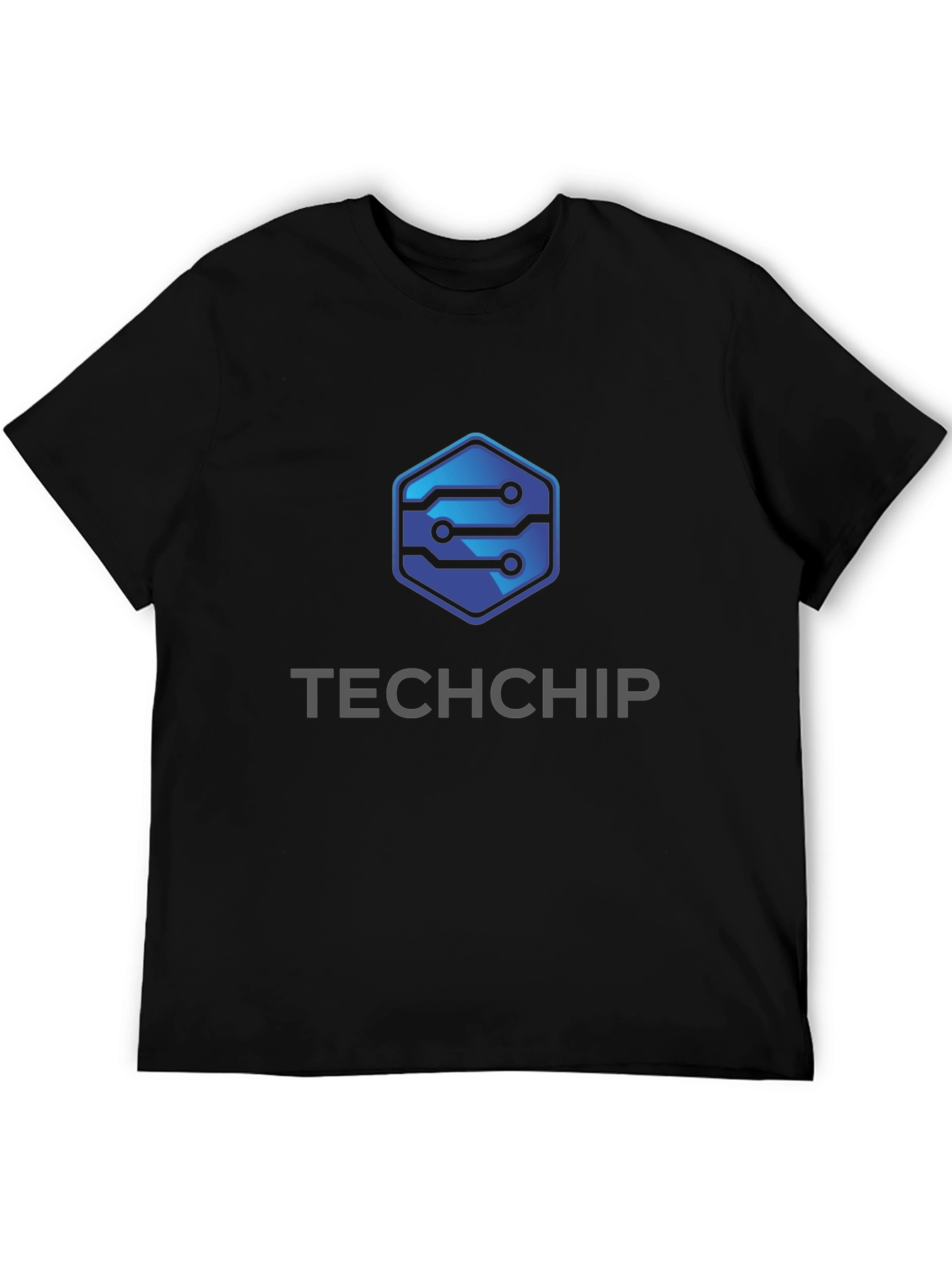 TechChip Black T-Shirt: Modern Circuit Design