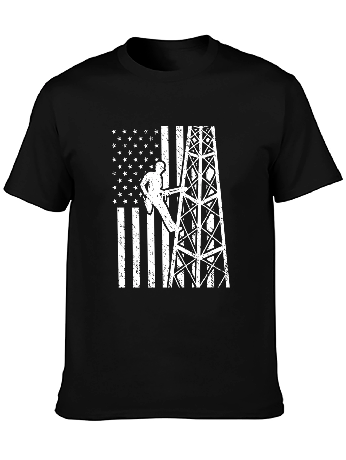 Lineman American Flag Graphic T-Shirt