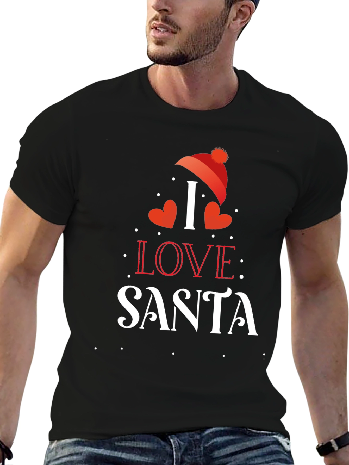 I Love Santa Christmas Graphic T-Shirt