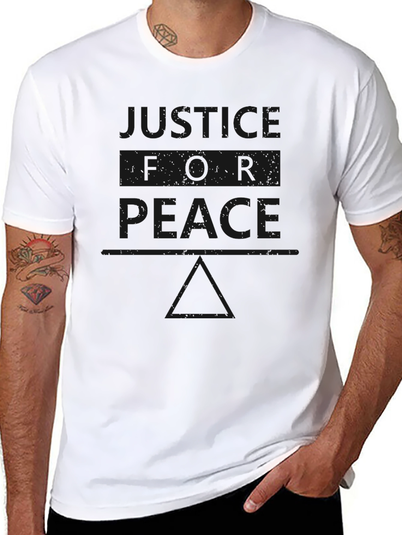 Justice for Peace Graphic T-Shirt - Black