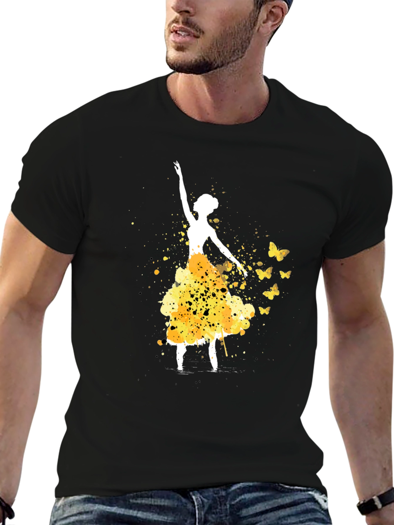 Ballerina & Butterflies Black T-Shirt