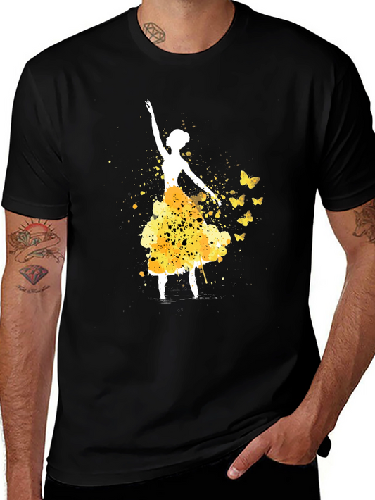Ballerina & Butterflies Black T-Shirt