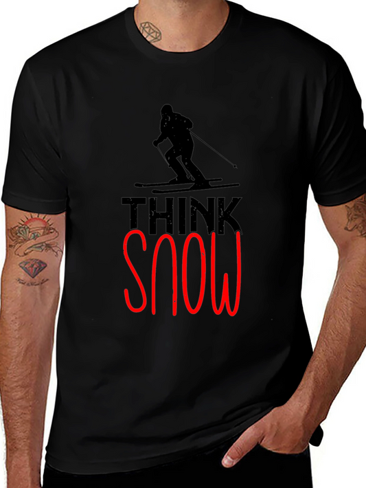 Think Snow Graphic Tee | Skier Silhouette T-Shirt