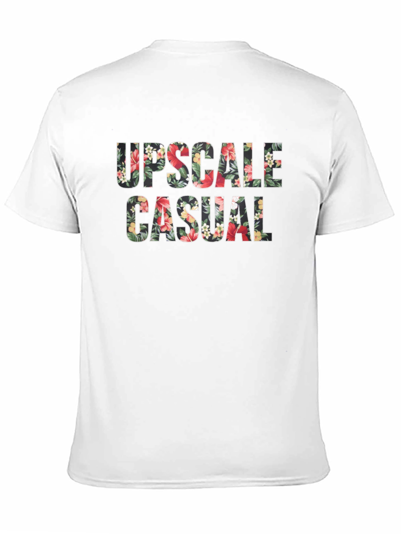 Floral Upscale Casual Black T-Shirt