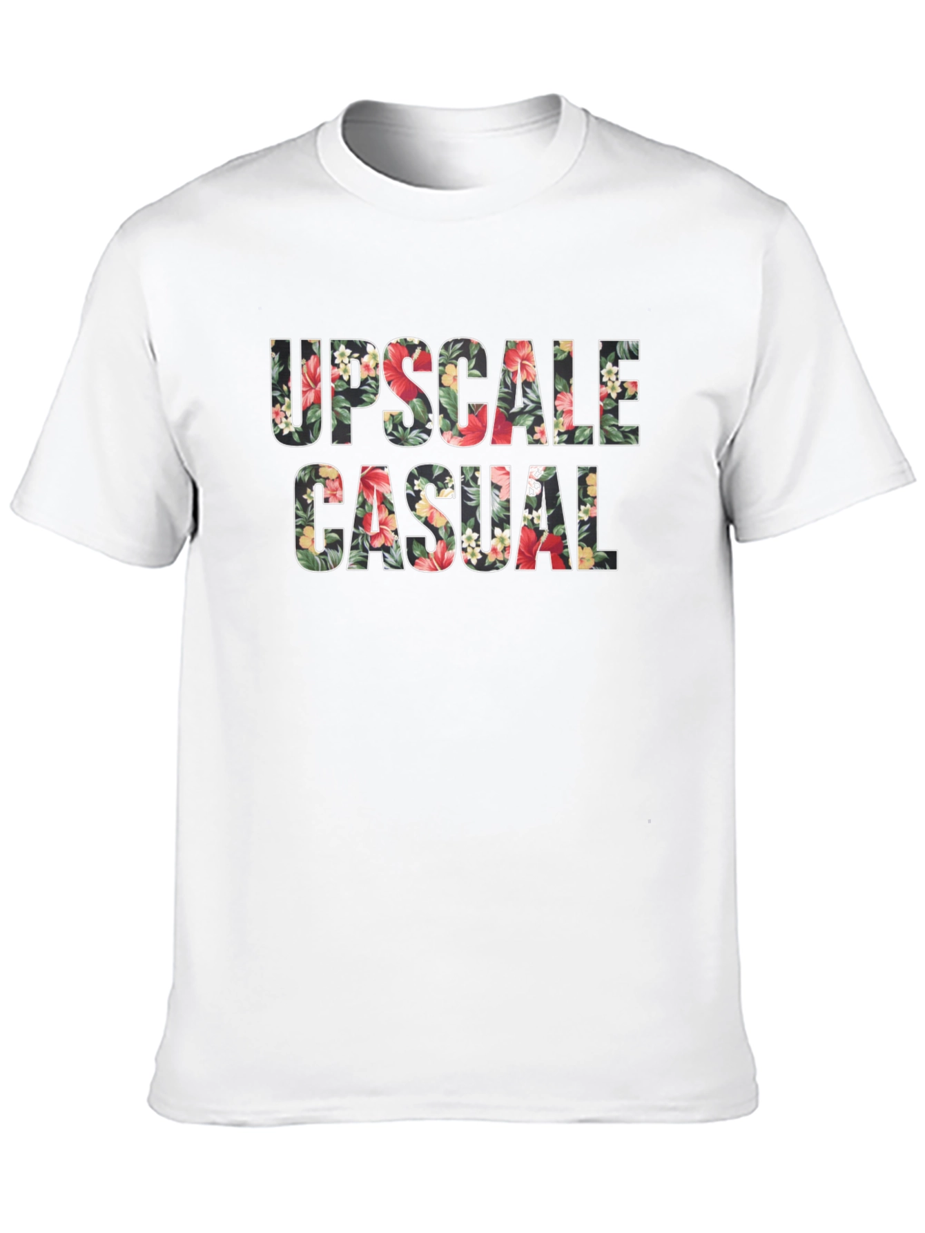 Floral Upscale Casual Black T-Shirt