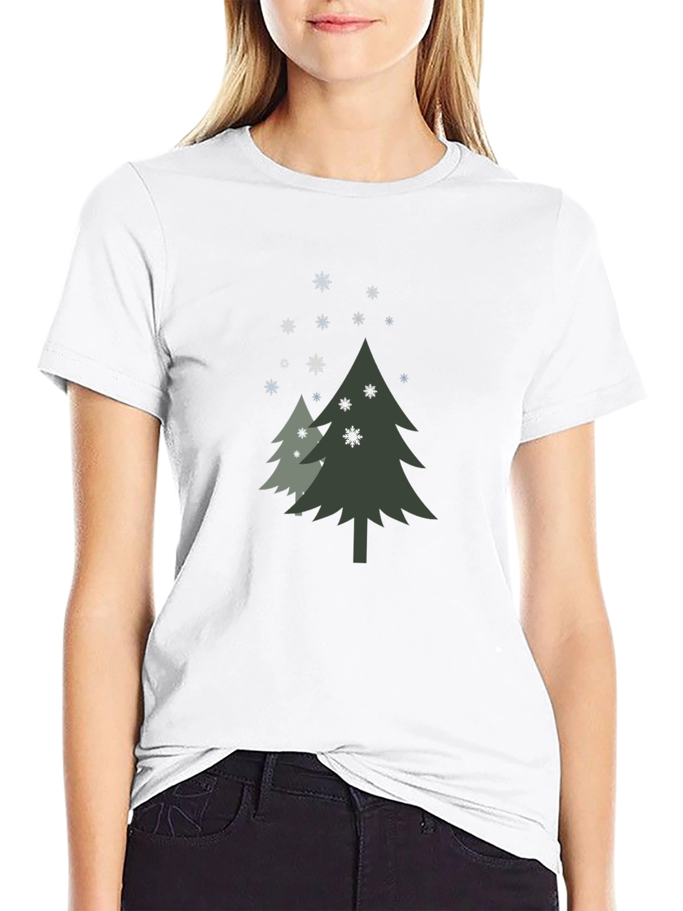 Christmas Tree Graphic Black T-Shirt