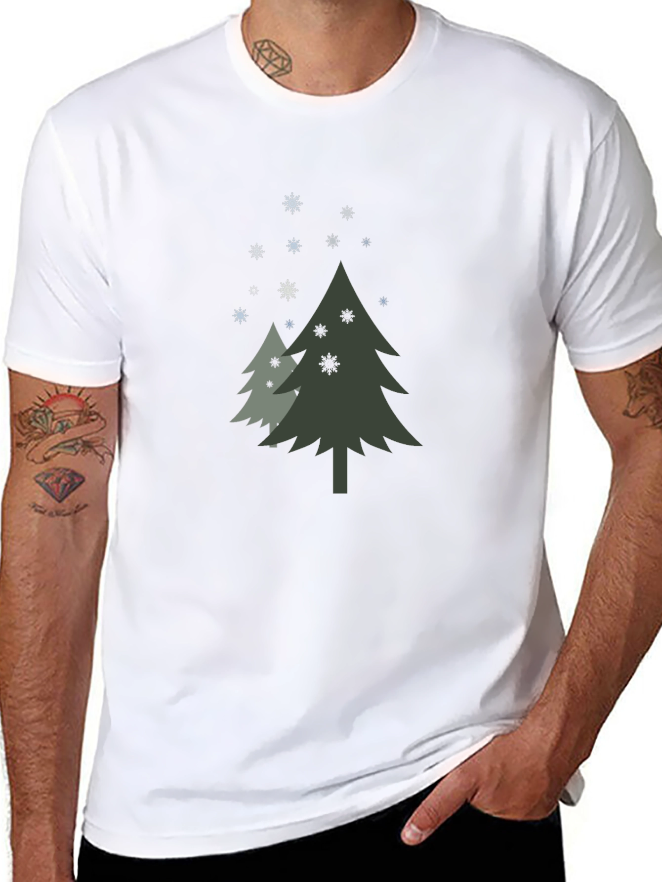 Christmas Tree Graphic Black T-Shirt