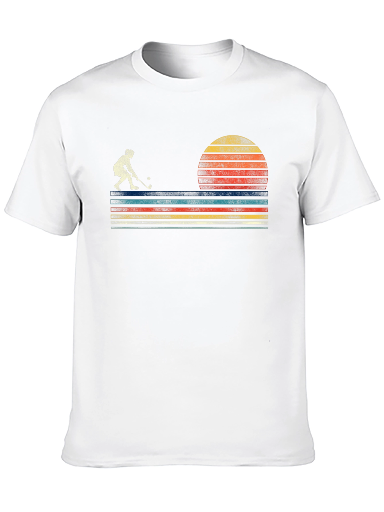 Retro Sunset Field Hockey T-Shirt
