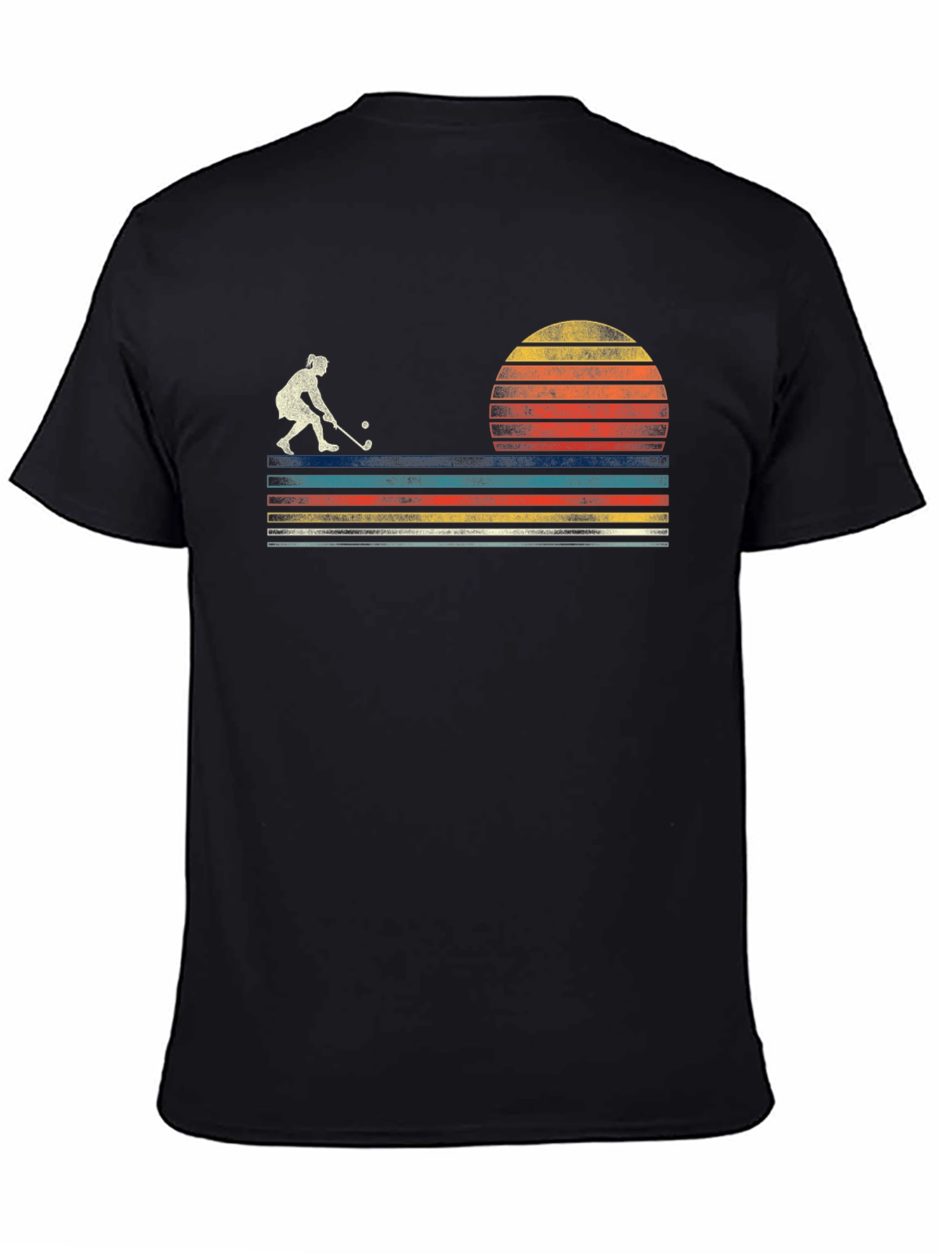 Retro Sunset Field Hockey T-Shirt