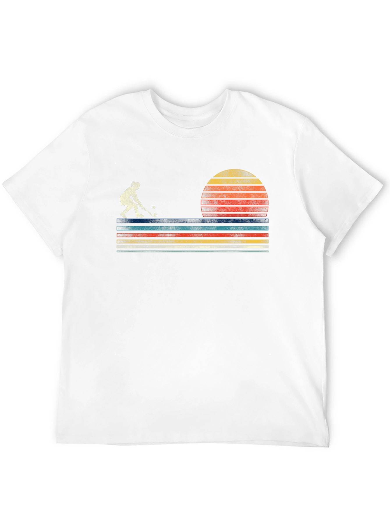 Retro Sunset Field Hockey T-Shirt