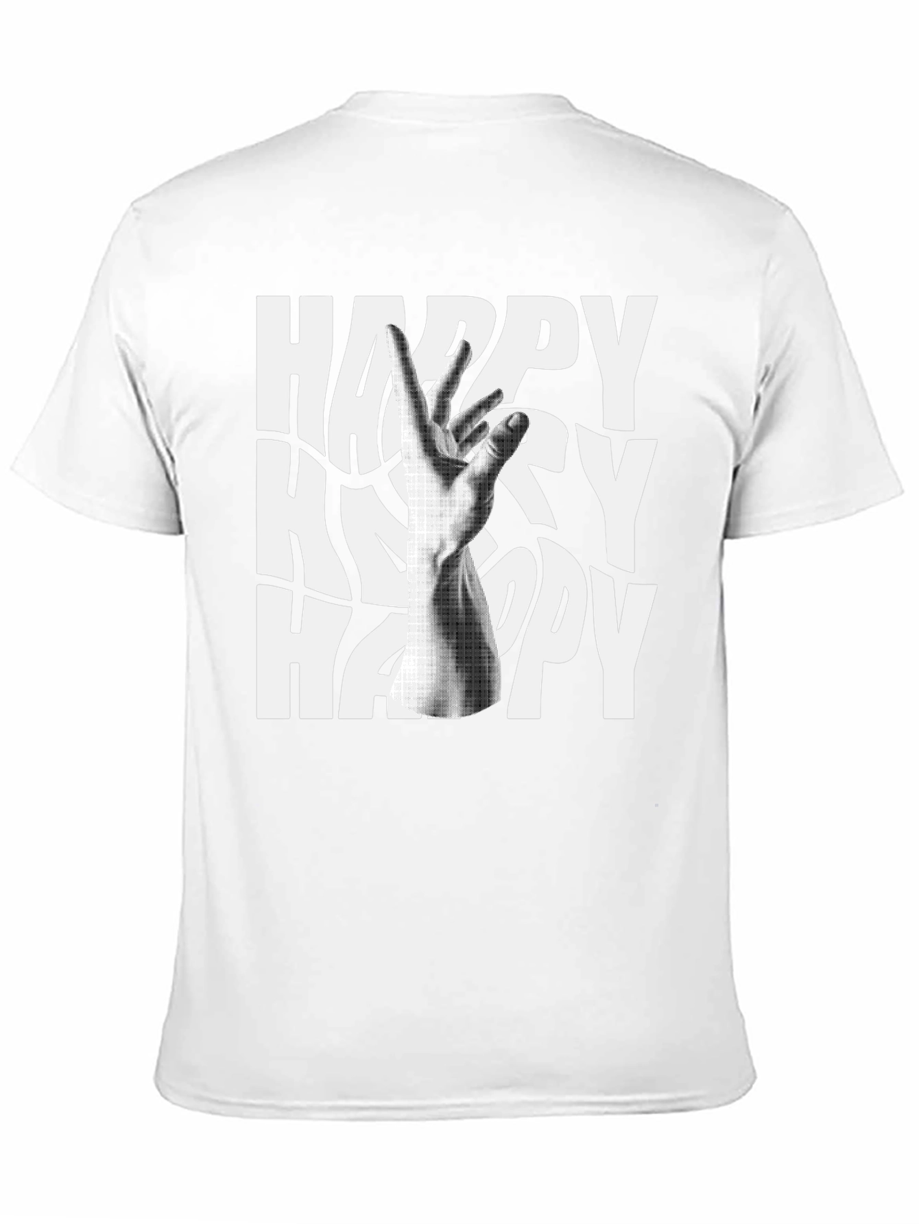 Happy Graphic Tee - Black Cotton Blend T-Shirt