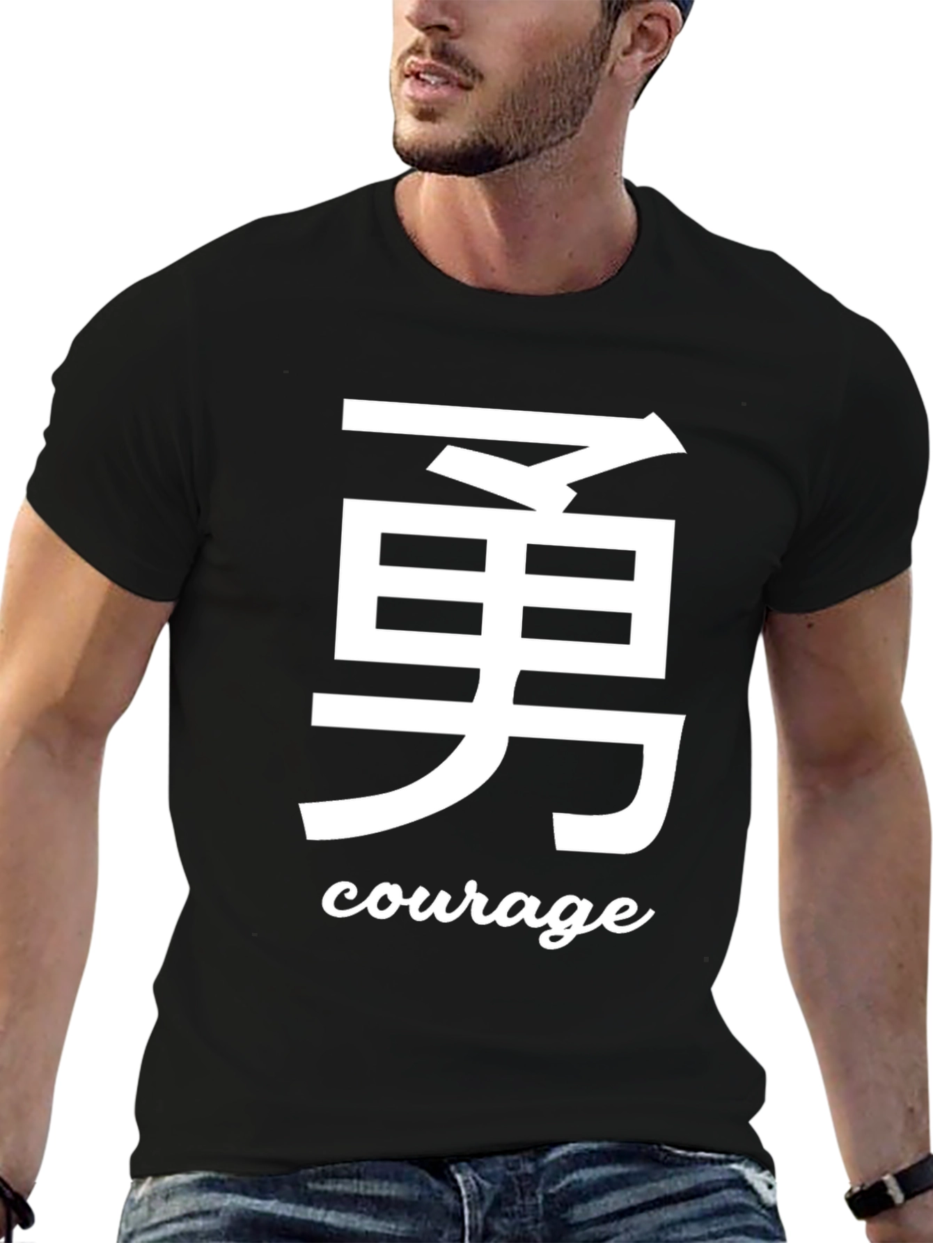 Courage Kanji Graphic Tee - Soft Cotton Blend