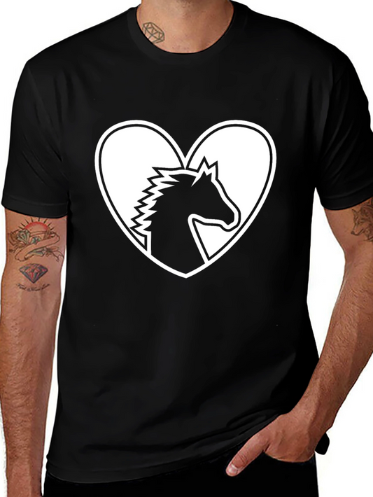 Horse Lover T-Shirt - Heart Horse Silhouette Tee