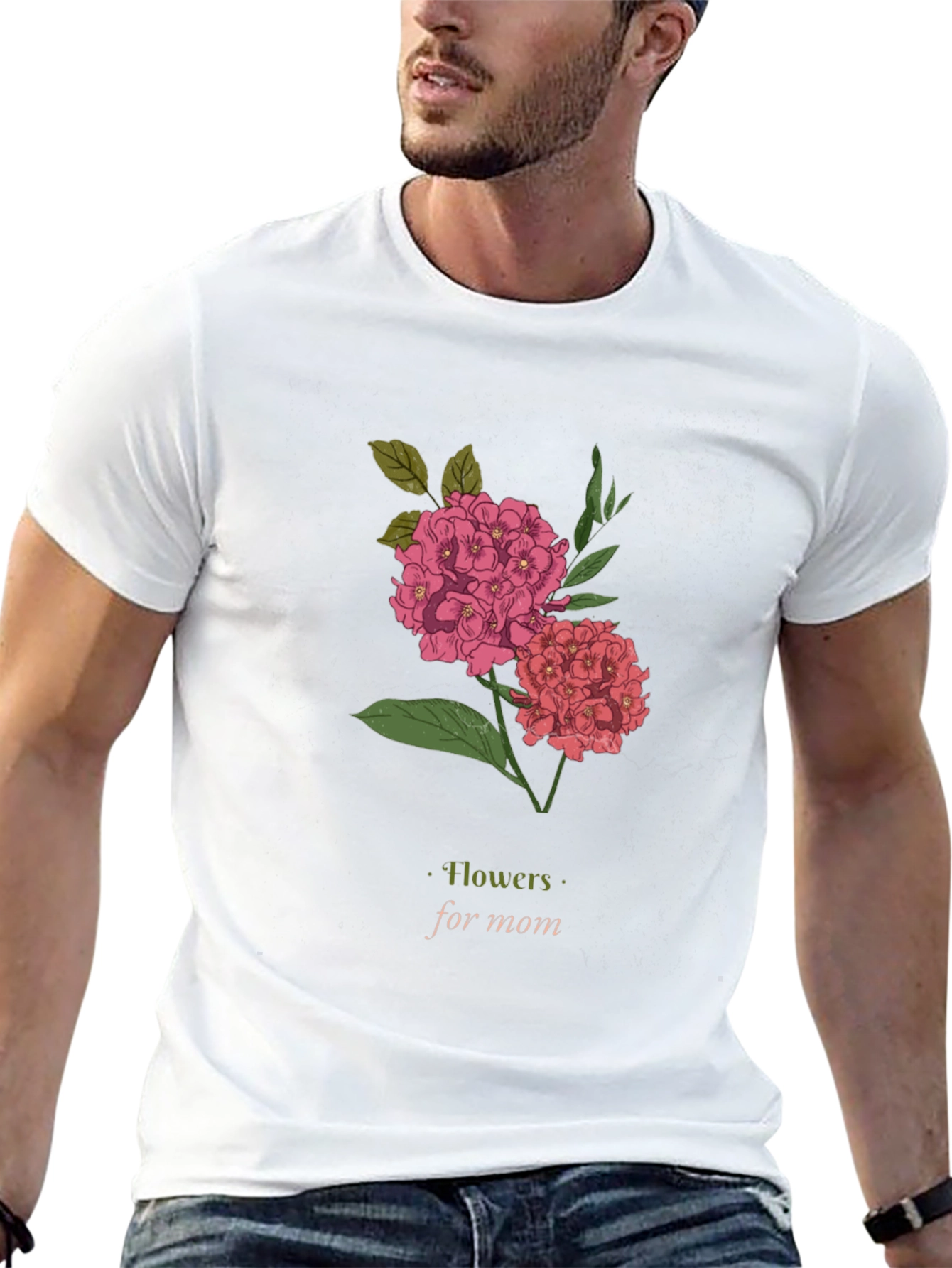 Flowers For Mom Black T-Shirt