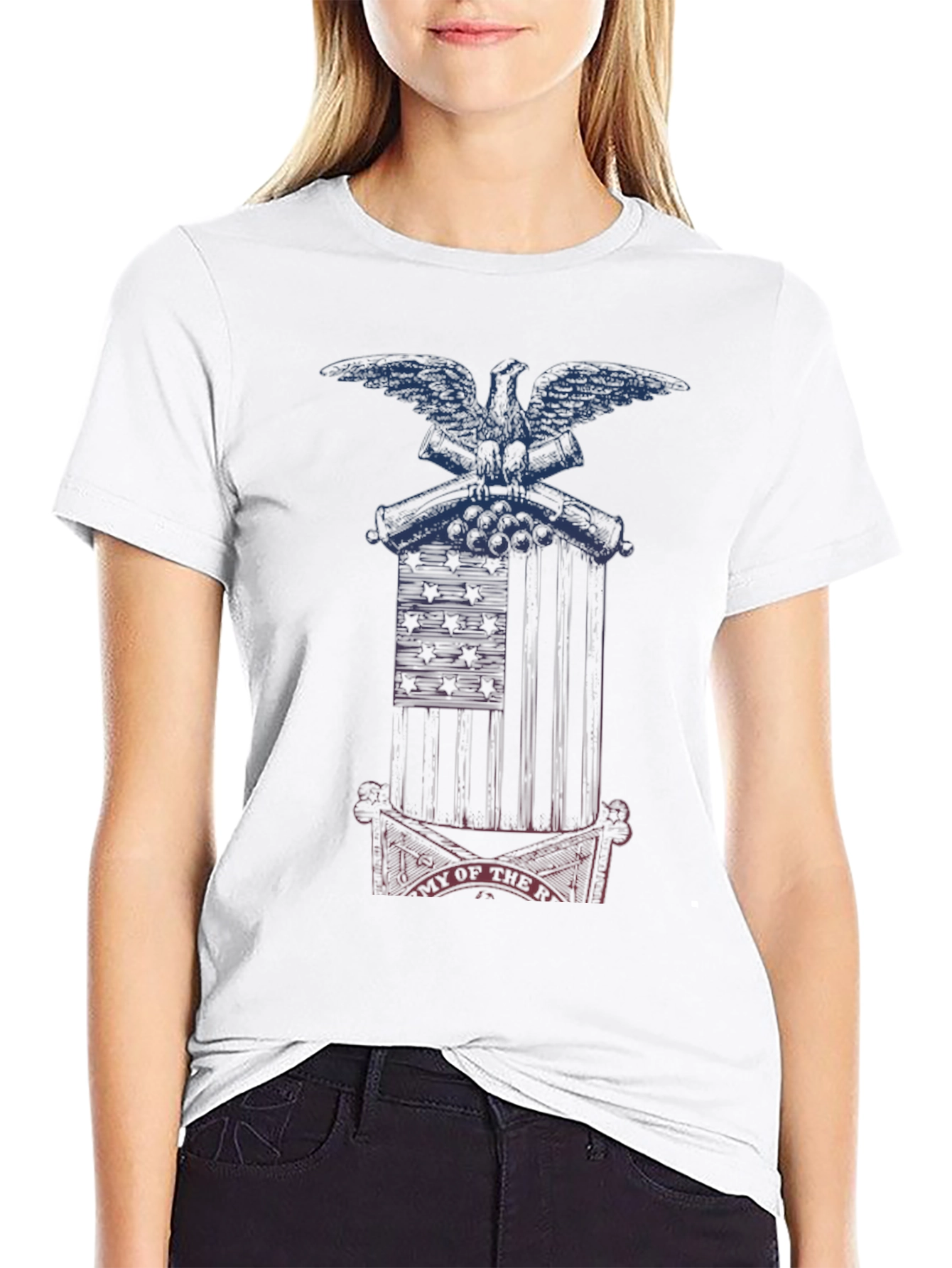 Patriotic Graphic Tee - Eagle & Cannons Design