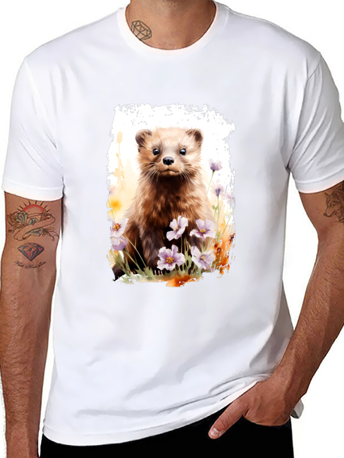 Cute Weasel Graphic T-Shirt - Soft Black Tee
