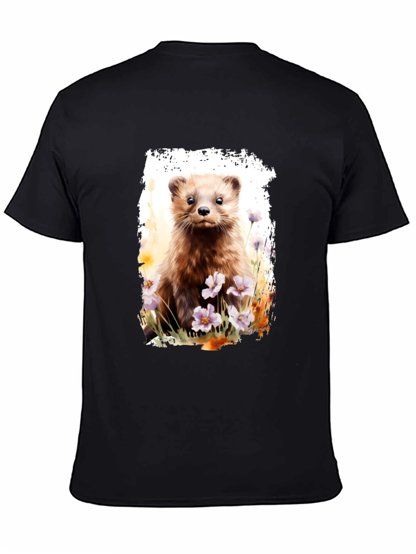 Cute Weasel Graphic T-Shirt - Soft Black Tee