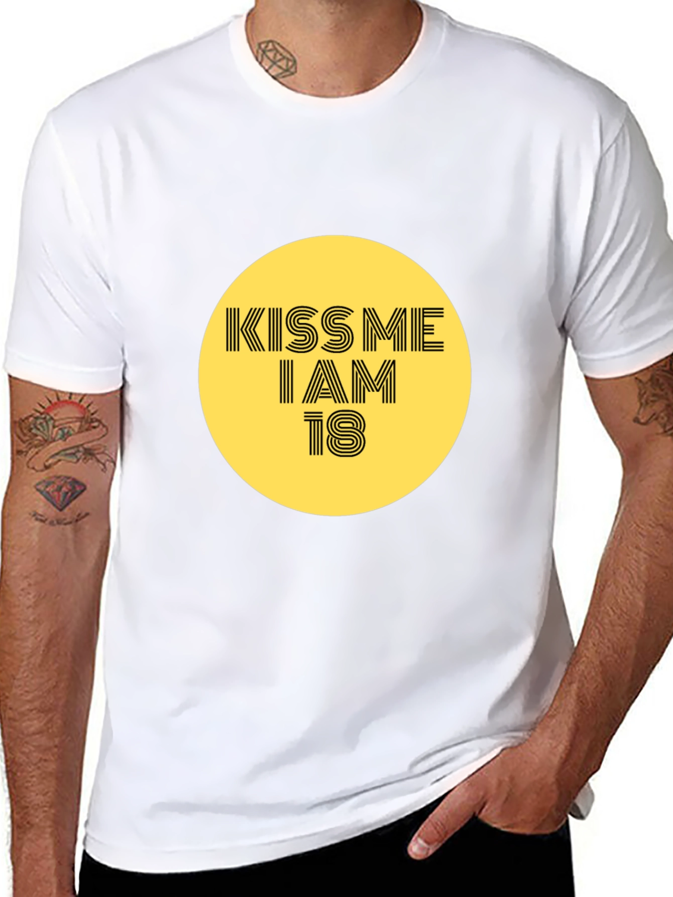 Kiss Me I Am 18 Graphic Tee - Black