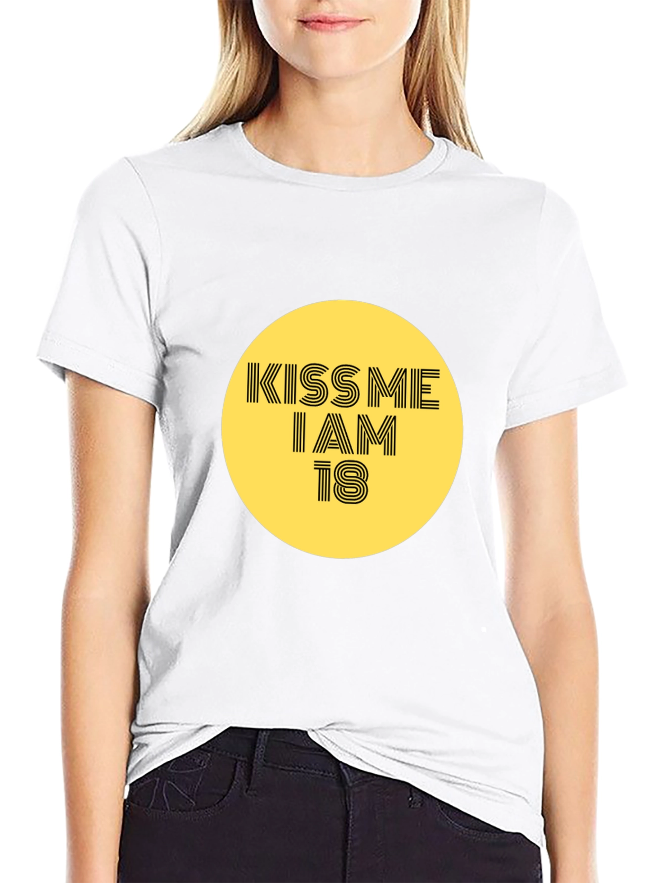 Kiss Me I Am 18 Graphic Tee - Black