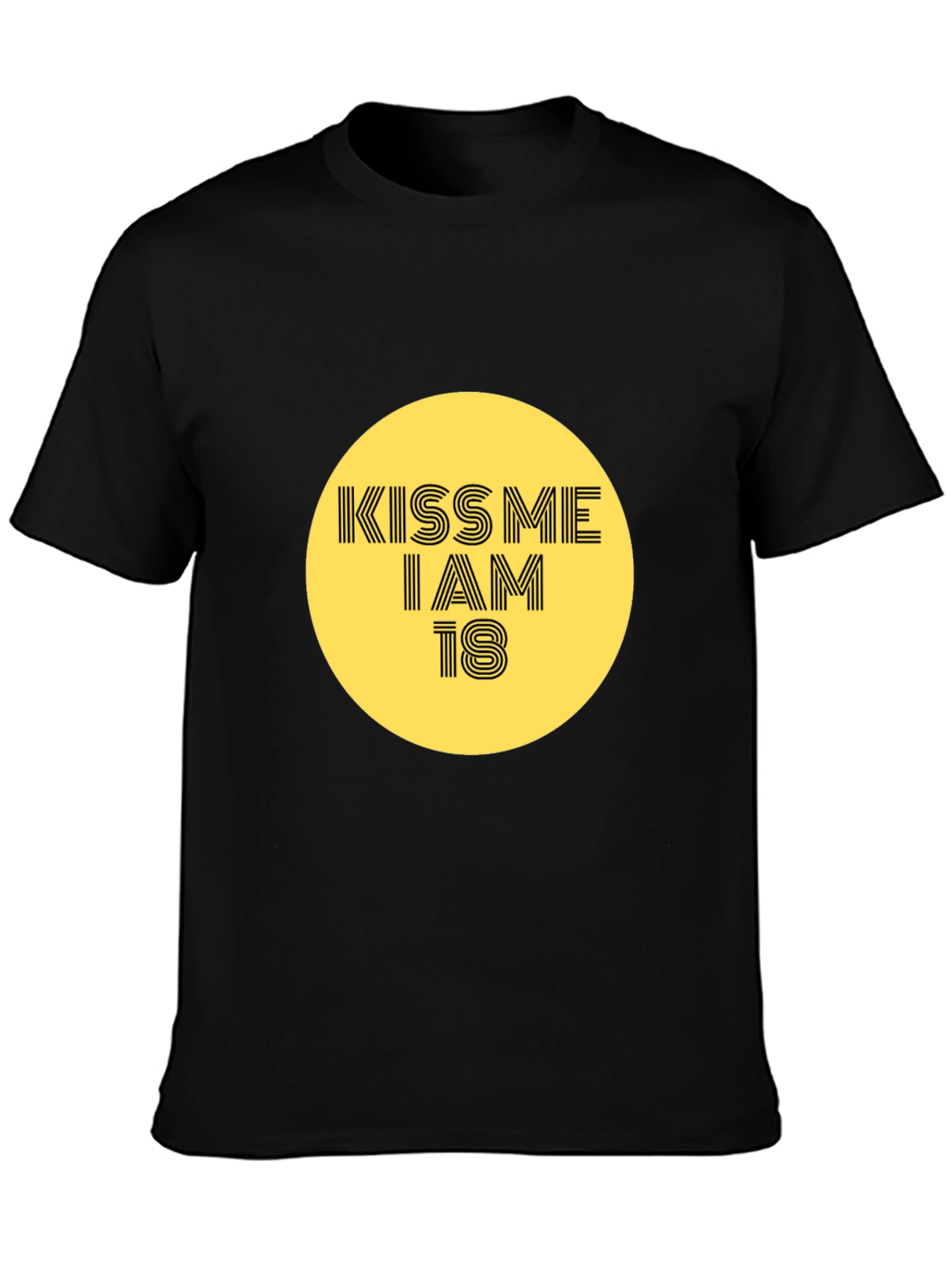 Kiss Me I Am 18 Graphic Tee - Black