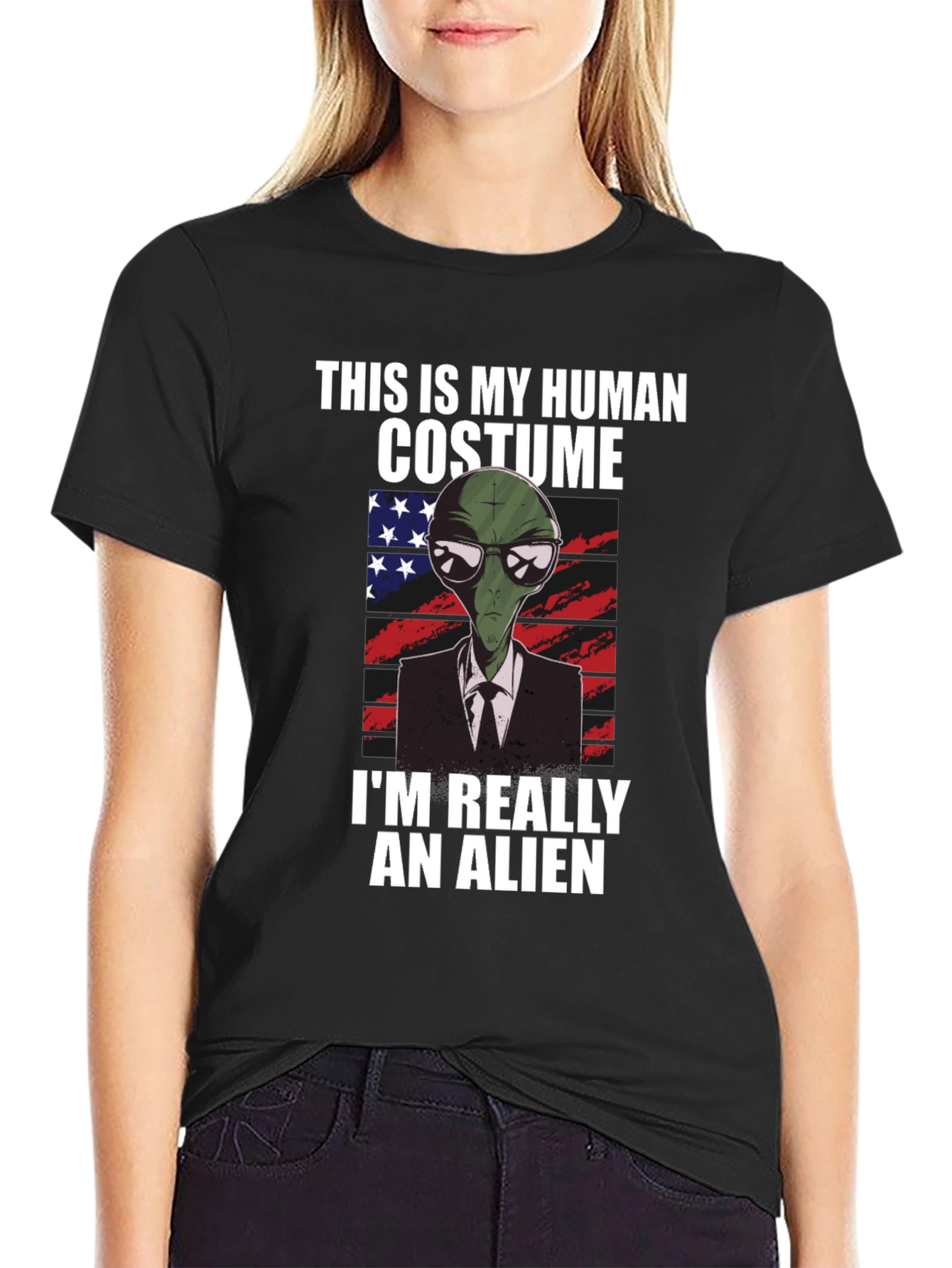 Human Costume Alien T-Shirt: Funny & Unique Design