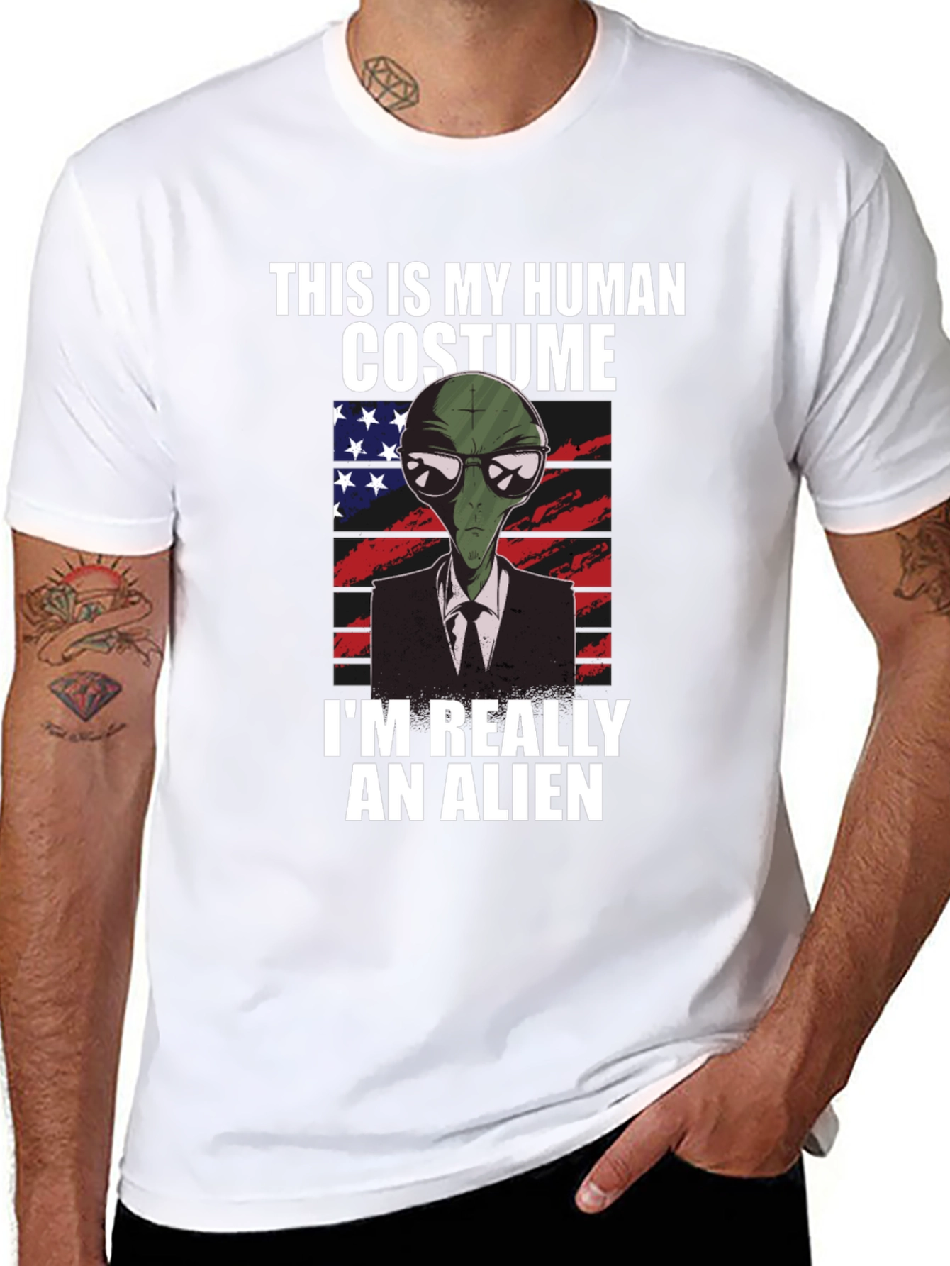 Human Costume Alien T-Shirt: Funny & Unique Design