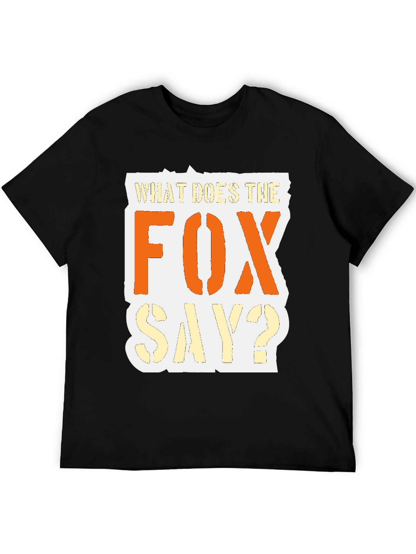What Does the Fox Say? Black Graphic T-Shirt
