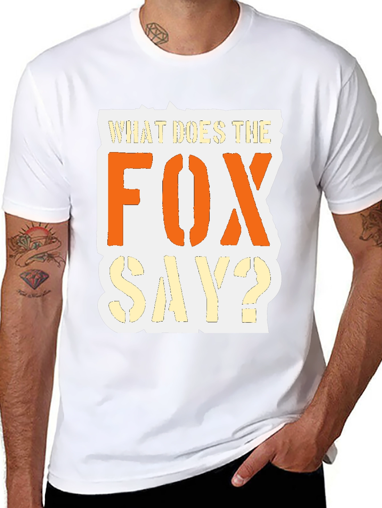 What Does the Fox Say? Black Graphic T-Shirt