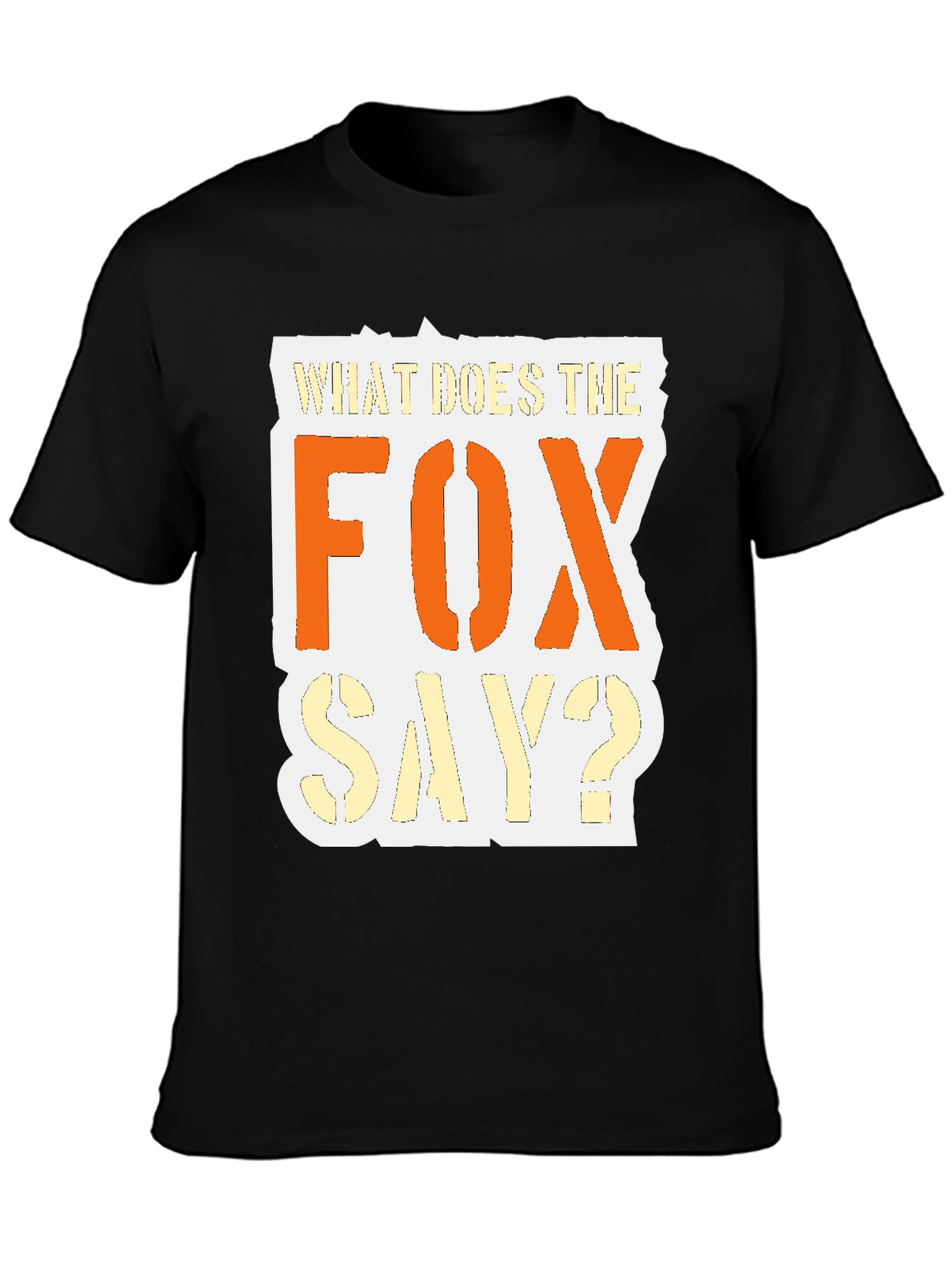 What Does the Fox Say? Black Graphic T-Shirt