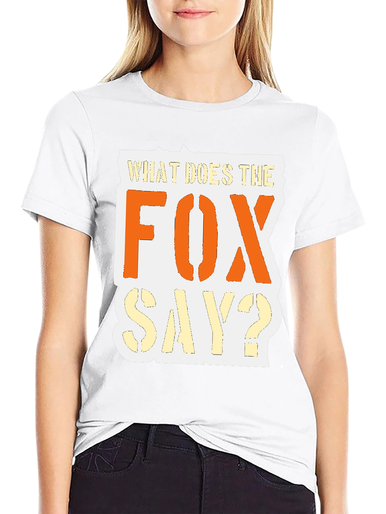 What Does the Fox Say? Black Graphic T-Shirt