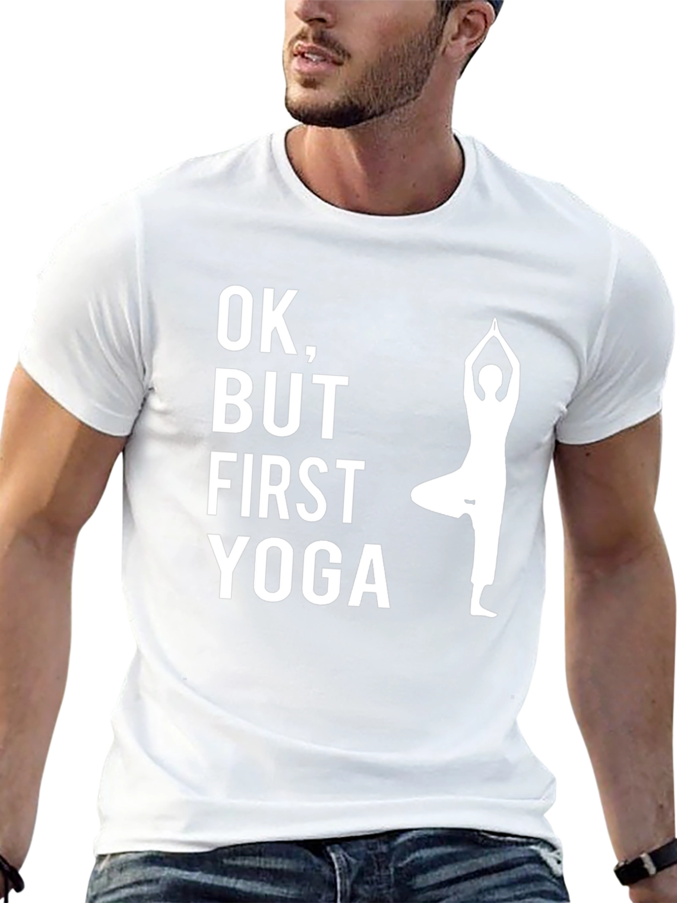 OK But First Yoga T-Shirt - Black