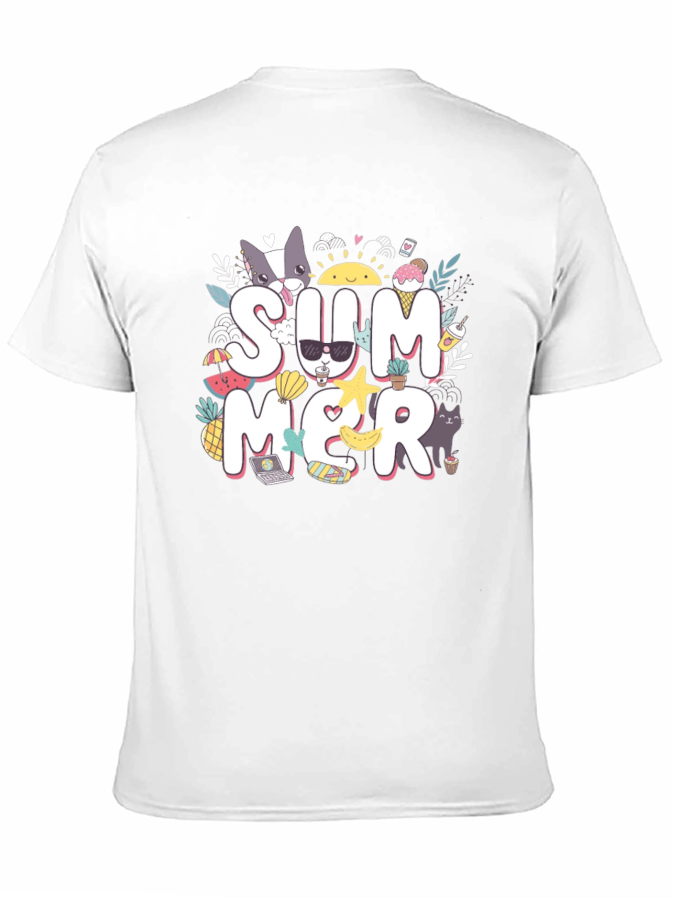 Summer Graphic T-Shirt: Cats Ice Cream and Sunshine!