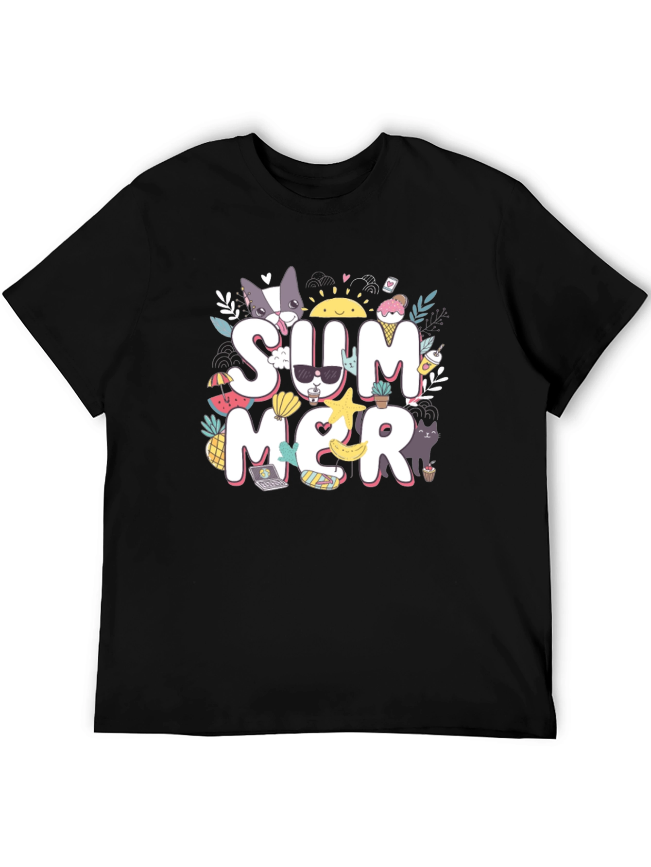 Summer Graphic T-Shirt: Cats Ice Cream and Sunshine!